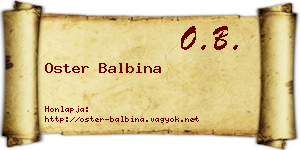 Oster Balbina névjegykártya
